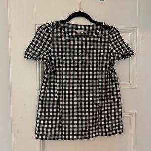 Sezane blouse black and white gingham size 36